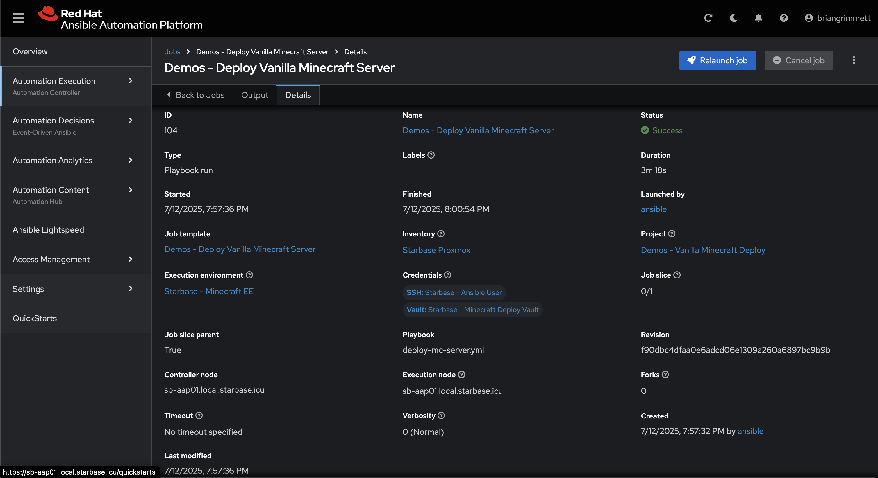 Deploying a Vanilla Minecraft Server through ServiceNow and Ansible ...